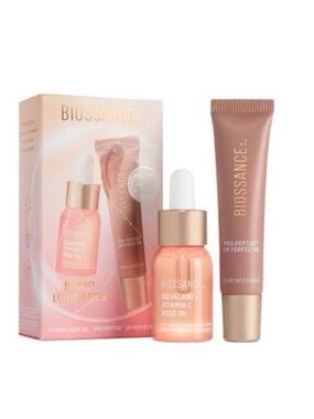 Biossance Pink and Gold Squalane + Vitamin C Rose Oil Set